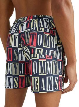 Badehose Tommy Jeans Print Marineblau für Herren