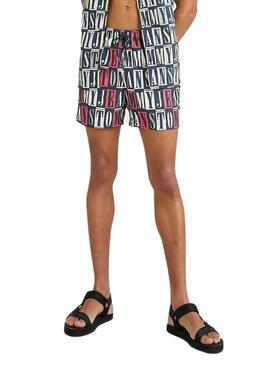 Badehose Tommy Jeans Print Marineblau für Herren