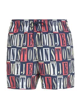 Badehose Tommy Jeans Print Marineblau für Herren