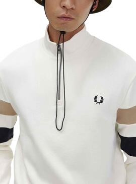 Sweatshirt Fred Perry Tipped Weiss für Herren