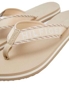 Flip flops Tommy Hilfiger Webbing Beige für Damen