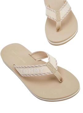 Flip flops Tommy Hilfiger Webbing Beige für Damen