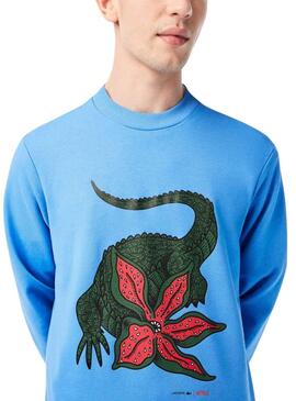 Sweatshirt Lacoste Netflix Stranger Things Azul