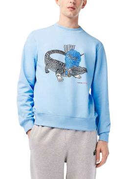 Sweatshirt Lacoste Netflix Bridgerton Blau Claro