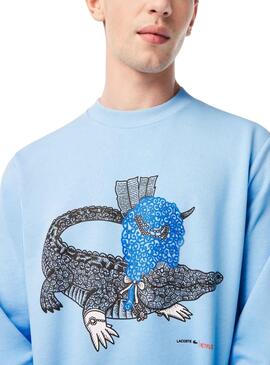 Sweatshirt Lacoste Netflix Bridgerton Blau Claro