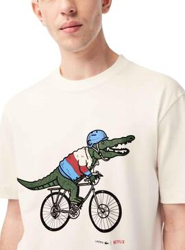 T-Shirt Lacoste Netflix Sex Education Beige