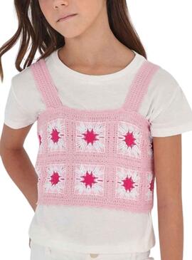 Set Top Croche und T-Shirt Mayoral Rosa für Mädchen