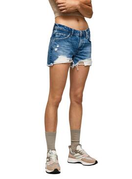 Shorts Pepe Jeans Thrasher Blau für Damen