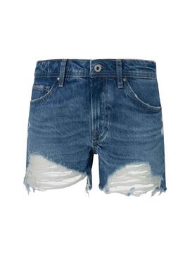 Shorts Pepe Jeans Thrasher Blau für Damen