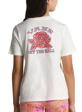T-Shirt Vans Rosen Weiss für Mädchen