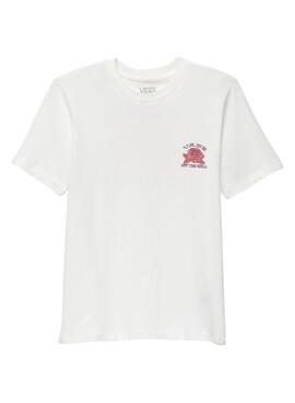 T-Shirt Vans Rosen Weiss für Mädchen