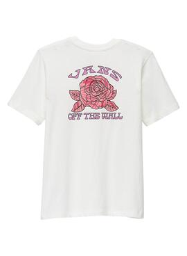 T-Shirt Vans Rosen Weiss für Mädchen