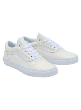 Sneakers Vans Old Skool Glitzer Weiss für Mädchen