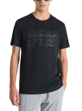 T-Shirt Antony Morato Multilogo Schwarz Herren