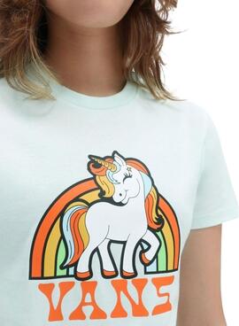 T-Shirt Vans Unicorn Rain Bogen Grün für Mädchen