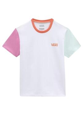 T-Shirt Vans Colorblock Crew Weiss Mädchen