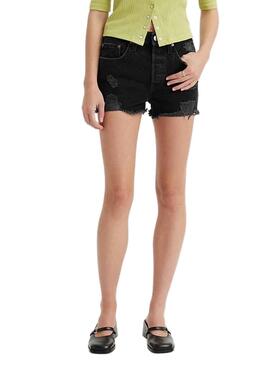 Short Levis 501 Schwarz Rotos für Damen