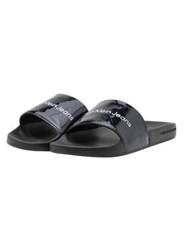 Flip flops Calvin Klein Slide Metallic Schwarz Damen