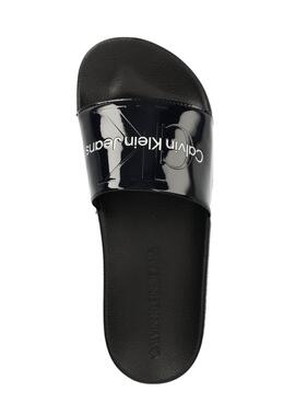 Flip flops Calvin Klein Slide Metallic Schwarz Damen
