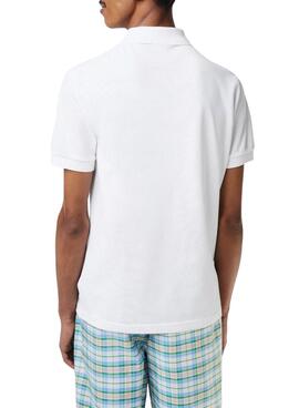 Polo Lacoste Chemise Col Bord-Cotes Weiss Herren