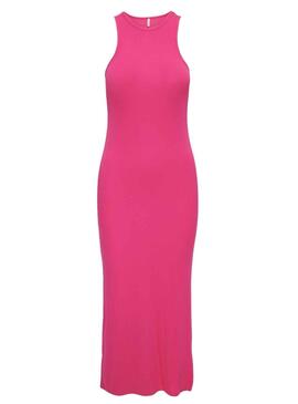 Kleid Only Belia Long Schlitz Rosa für Damen