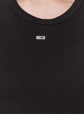 Kleid Tommy Jeans Essential Rib Panzer Schwarz Damen