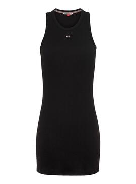 Kleid Tommy Jeans Essential Rib Panzer Schwarz Damen