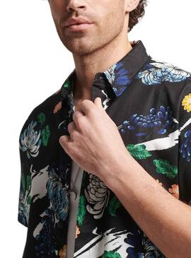 Hemd Superdry Hawaiian Schwarz für Herren