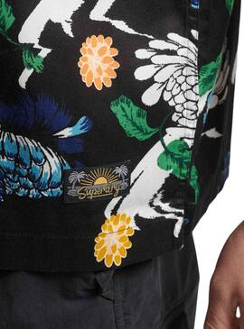 Hemd Superdry Hawaiian Schwarz für Herren