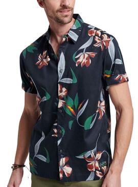 Hemd Superdry Hawaiian Marineblau für Herren