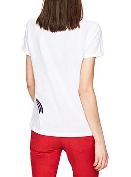 T-Shirt Pepe Jeans Anouck Weiß Damen