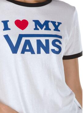 T-Shirt Vans Love Ringer Weiße Damen