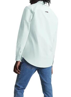 Hemd Tommy Jeans Oxford Grün für Herren