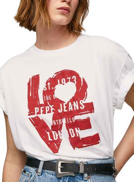 T-Shirt Pepe Jeans Nicoletta Weiss für Damen