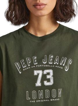 T-Shirt Pepe Jeans Amber Grün für Damen