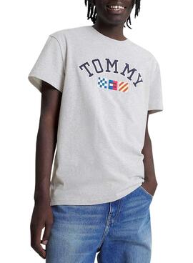 T-Shirt Tommy Jeans Segeln Grau für Herren