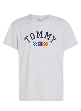 T-Shirt Tommy Jeans Segeln Grau für Herren