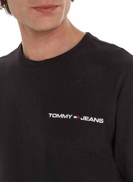 T-Shirt Tommy Jeans Linear Schwarz für Herren