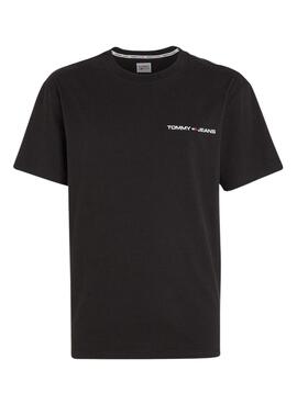 T-Shirt Tommy Jeans Linear Schwarz für Herren