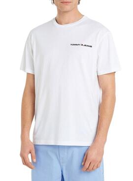 T-Shirt Tommy Jeans Linear Weiss für Herren