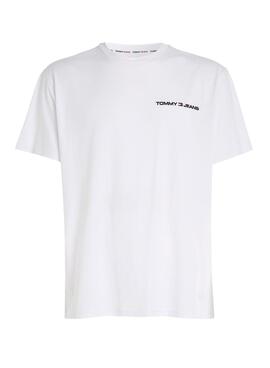 T-Shirt Tommy Jeans Linear Weiss für Herren