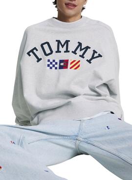 Sweatshirt Tommy Jeans ArchArchive Grau für Herren