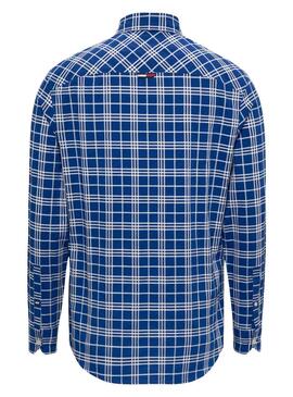 Hemd Tommy Jeans Small Check Blau für Herren