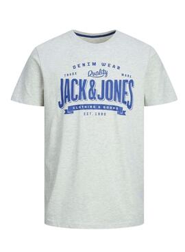 T-Shirt Jack & Jones Logo Weiss für Herren