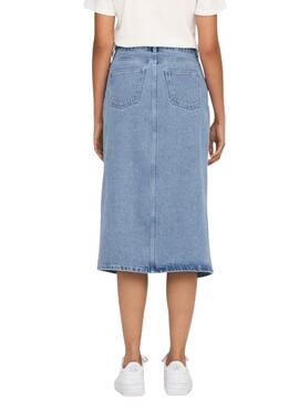 Rock Denim Only Bianca Midi Light Blau Damen