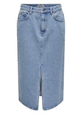 Rock Denim Only Bianca Midi Light Blau Damen