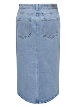 Rock Denim Only Bianca Midi Light Blau Damen