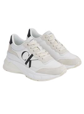 Sneakers Calvin Klein Leder Wedge Weiss Damen