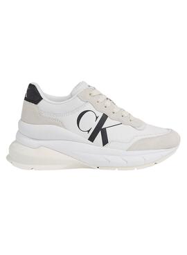 Sneakers Calvin Klein Leder Wedge Weiss Damen