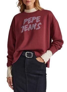 Sweatshirt Pepe Jeans Bailey Bordeaux für Damen